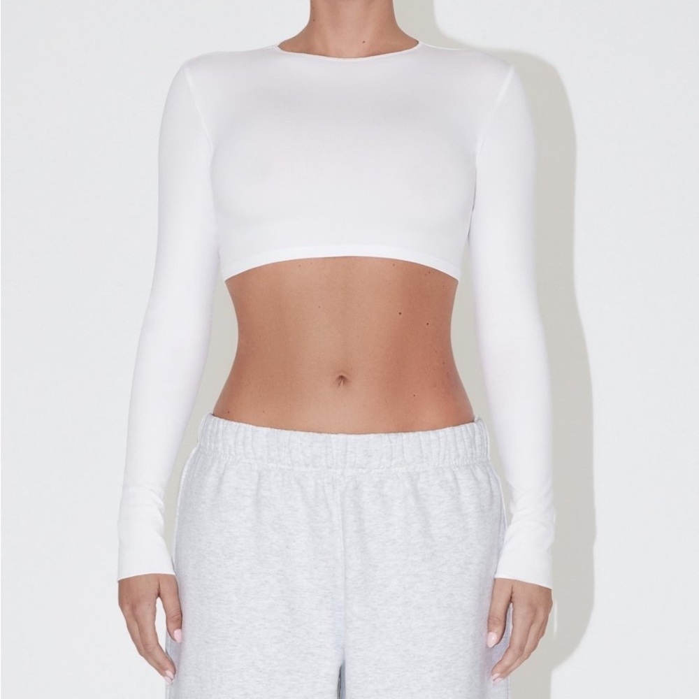 KHY Kylie Jenner Archive Long Sleeve Wrap Top in White Size Medium NEW